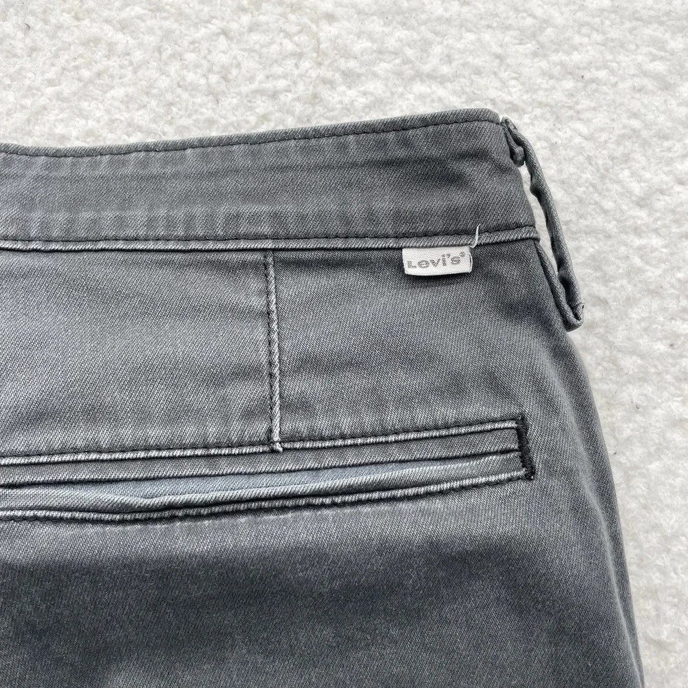 Levi's Chino Pants Mens 36x29 (Tag 36x30) Gray Stretch Gusset White Tab Workwear